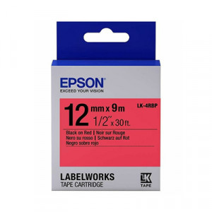 EPSON C53S654403 L5-4RBP BLACK ON RED 12MM LABEL