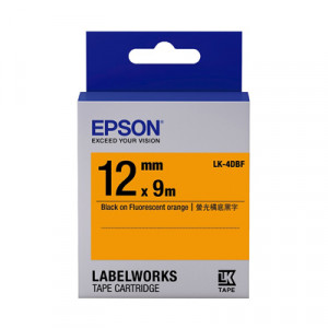 EPSON C53S654416 (LK-4DBF) BLACK ON ORANGE 12MM TAPE