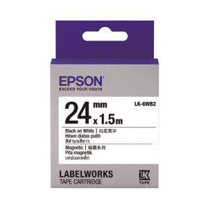 EPSON C53S656408 (LK-6WB2) BLACK ON WHITE 24MM TAPE